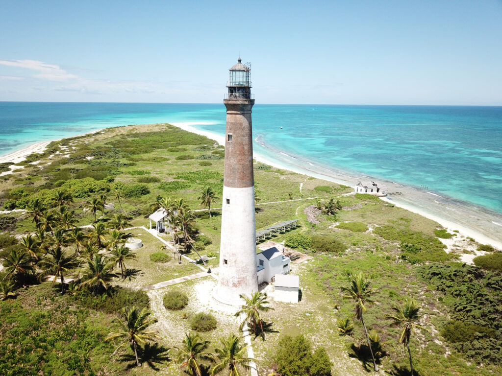 Lighthouse aerial image part of the Major Aids to Navigation Inspection Report